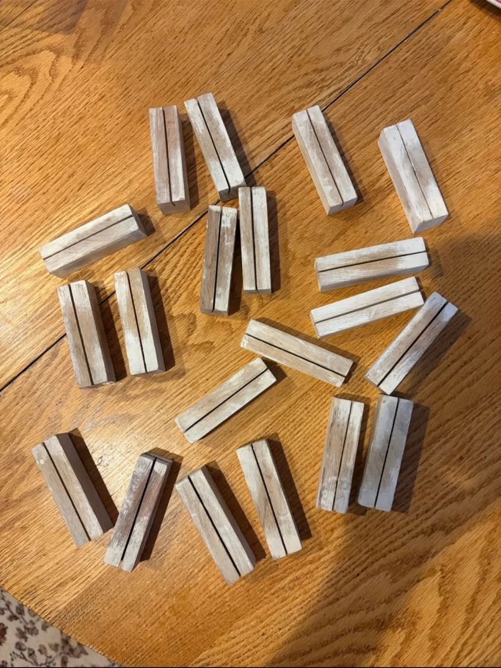 Whitewashed Wood Card Place Holder - Neutral White